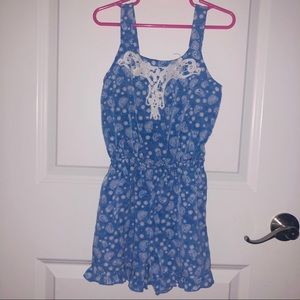 Girls Jenna & Jessie Blue Romper